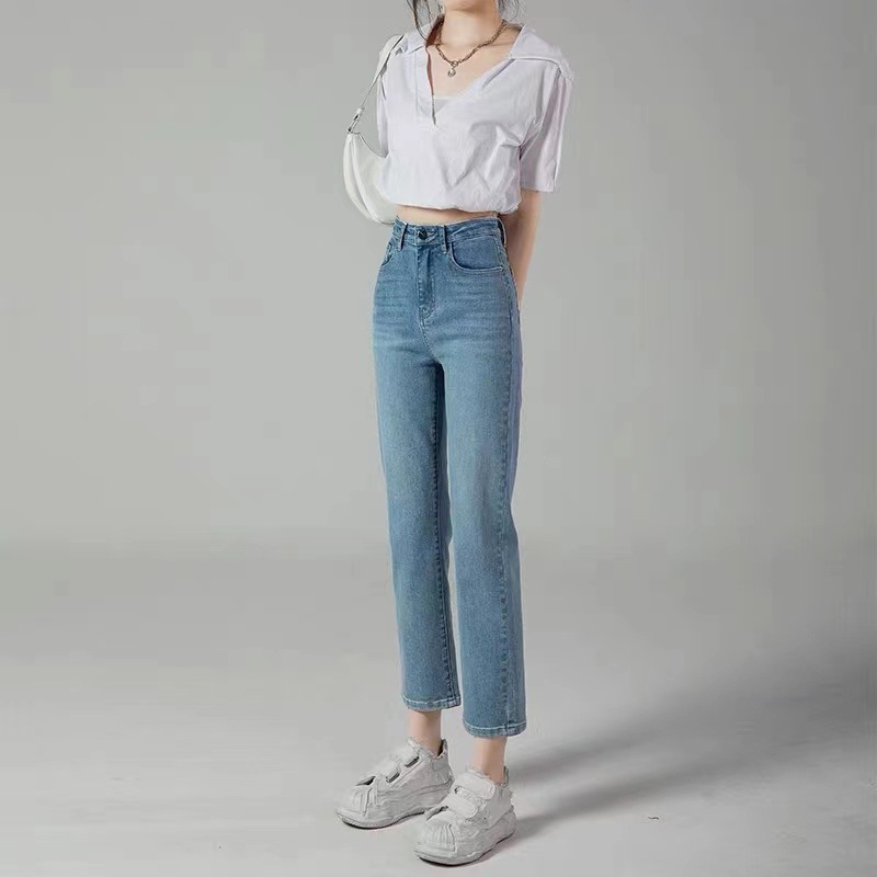 Womens Cropped Jeans | Cynthia High Rise Straight Cropped Jeans Straight Leg Jeans Cropped Jeans