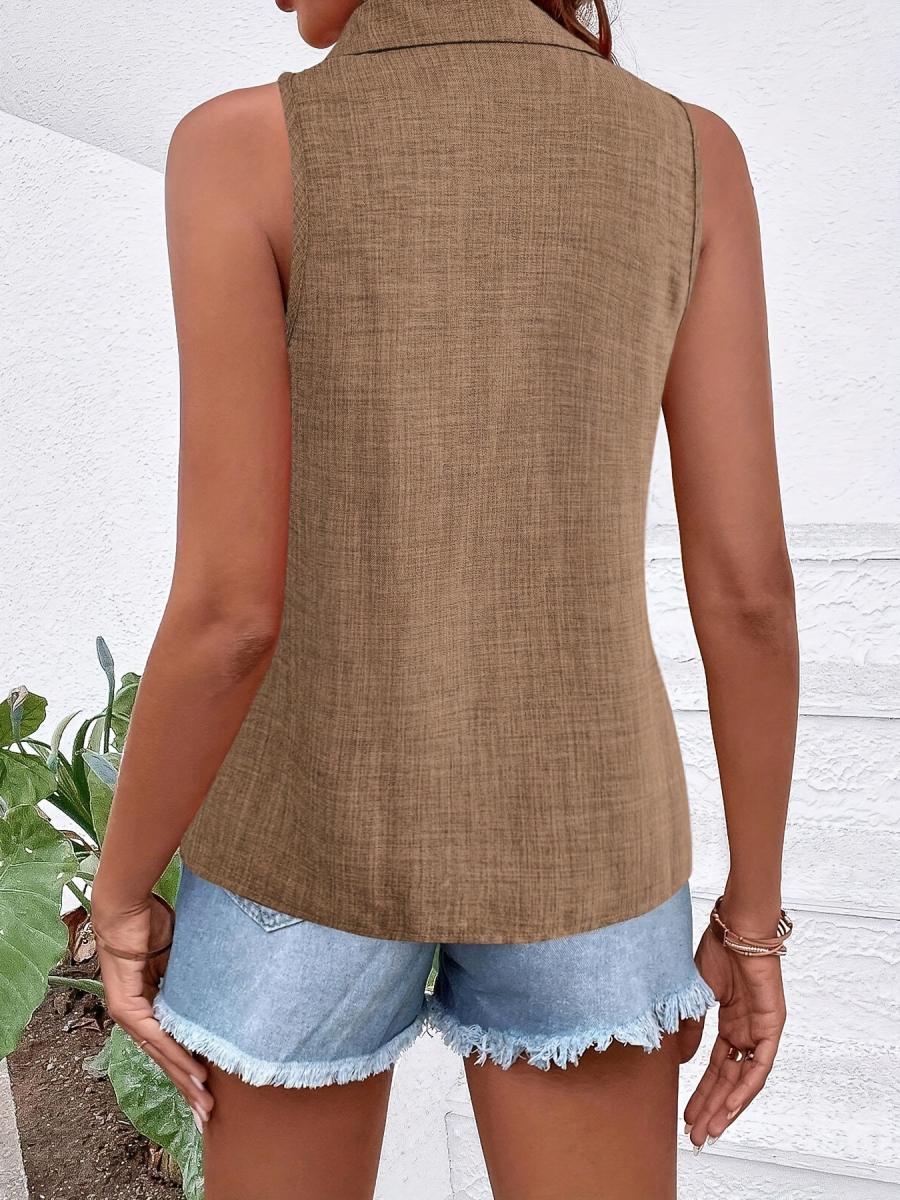 Womens Linen Tops | Billie Linen Vest Linen Tops Linen Tops