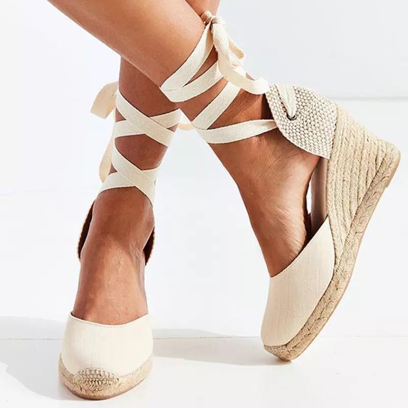 Womens Occasion Shoes | Camilla Lace Up Wedge Espadrille Occasion Shoes Occasion Shoes