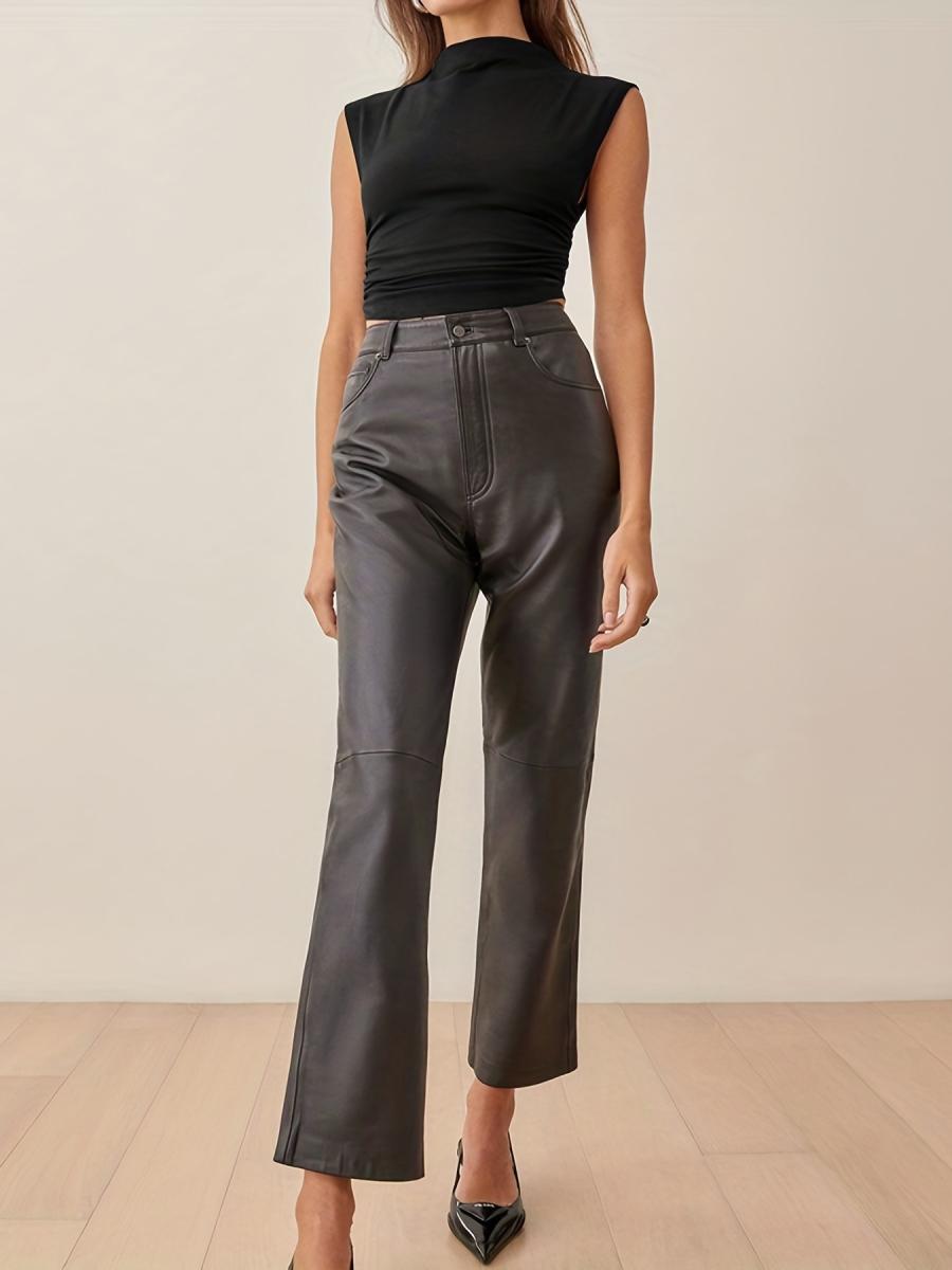 Womens Petites | Petites Veda Kennedy Wide Leg Leather Pant Pants Pants