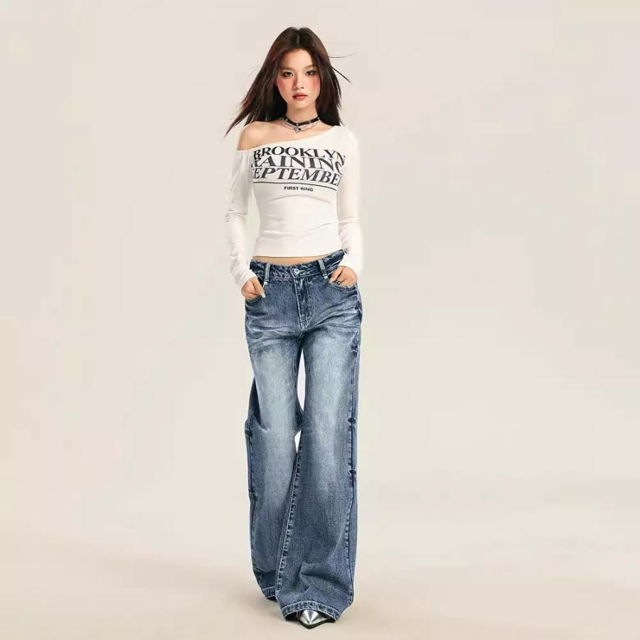 Womens Wide Leg Jeans | Cary Drawstring Waist Slouchy Wide Leg Jeans Wide Leg Jeans Wide Leg Jeans